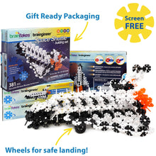Load image into Gallery viewer, VIAHART Brain Flakes Space Shuttle Building Set with Detailed Step by Step Instructions Booklet - 381 Pieces - Wheels and Axles Included - Construct a 19 Inch Large Space Ship - Ages 7+ Years Old