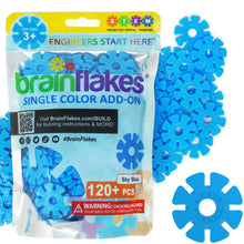 Load image into Gallery viewer, Brain Flakes Single Color Add-on - 120 Pieces - Resealable Pouch - Sky Blue