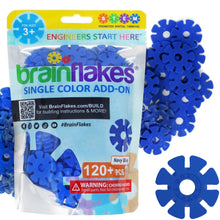 Load image into Gallery viewer, Brain Flakes Single Color Add-on - 120 Pieces - Resealable Pouch - Navy Blue