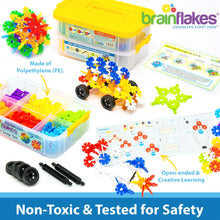 Load image into Gallery viewer, Brain Flakes 1000 Piece Sort ‘n’ Snap Set - Wheel Pieces and Special Parts Included - A Great Stem Toy for Both Boys and Girls