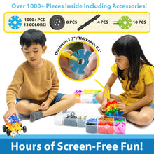 Load image into Gallery viewer, Brain Flakes 1000 Piece Sort ‘n’ Snap Set - Wheel Pieces and Special Parts Included - A Great Stem Toy for Both Boys and Girls