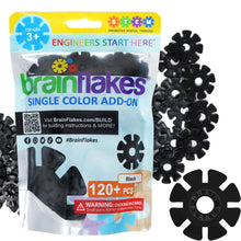 Load image into Gallery viewer, Brain Flakes Single Color Add-on - 120 Pieces - Resealable Pouch - Black