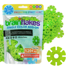 Load image into Gallery viewer, Brain Flakes Single Color Add-on - 120 Pieces - Resealable Pouch - Grass Green