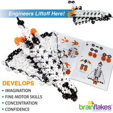 Load image into Gallery viewer, VIAHART Brain Flakes Space Shuttle Building Set with Detailed Step by Step Instructions Booklet - 381 Pieces - Wheels and Axles Included - Construct a 19 Inch Large Space Ship - Ages 7+ Years Old