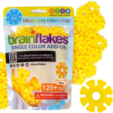 Load image into Gallery viewer, Brain Flakes Single Color Add-on - 120 Pieces - Resealable Pouch - Yellow