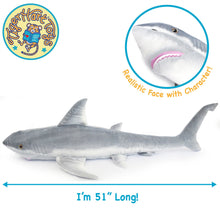 Load image into Gallery viewer, Kiki The Great White Shark | 52 Inch Stuffed Animal Plush | By TigerHart Toys