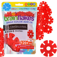 Load image into Gallery viewer, Brain Flakes Single Color Add-on - 120 Pieces - Resealable Pouch - Red