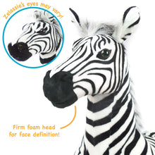 Load image into Gallery viewer, Zelassie The Zebra | 31 Inch Stuffed Animal Plush | By TigerHart Toys