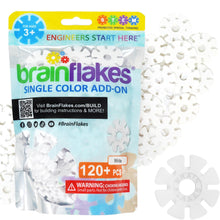 Load image into Gallery viewer, Brain Flakes Single Color Add-on - 120 Pieces - Resealable Pouch - White