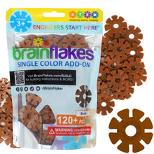Load image into Gallery viewer, Brain Flakes Single Color Add-on - 120 Pieces - Resealable Pouch - Brown