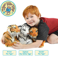Load image into Gallery viewer, Saphed The White Tiger | 17 Inch Stuffed Animal Plush | By TigerHart Toys