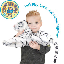 Load image into Gallery viewer, Saphed The White Tiger | 17 Inch Stuffed Animal Plush | By TigerHart Toys
