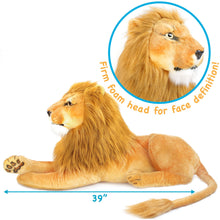 Load image into Gallery viewer, Lasodo The Lion | 39 Inch Stuffed Animal Plush | By TigerHart Toys
