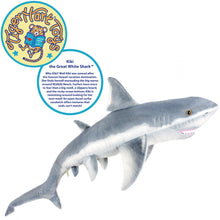 Load image into Gallery viewer, Kiki The Great White Shark | 52 Inch Stuffed Animal Plush | By TigerHart Toys
