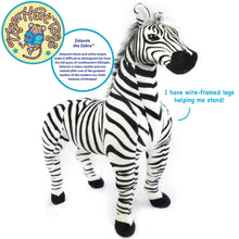 Load image into Gallery viewer, Zelassie The Zebra | 31 Inch Stuffed Animal Plush | By TigerHart Toys
