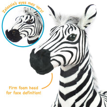 Load image into Gallery viewer, Zelassie The Zebra | 31 Inch Stuffed Animal Plush | By TigerHart Toys
