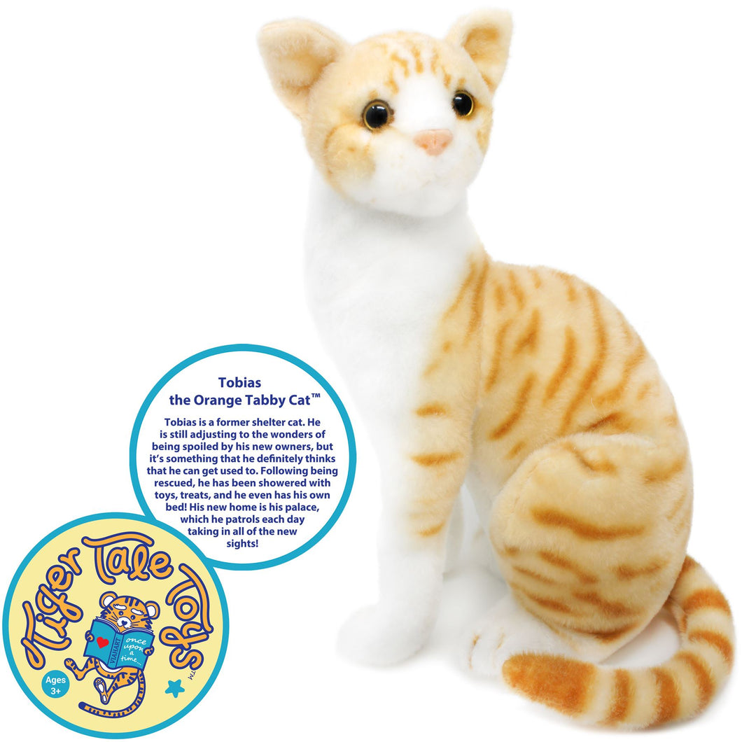 Tobias The Orange Tabby Cat | 13 Inch Stuffed Animal Plush